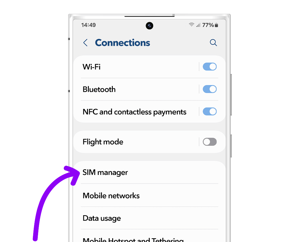 Click on SIM manager