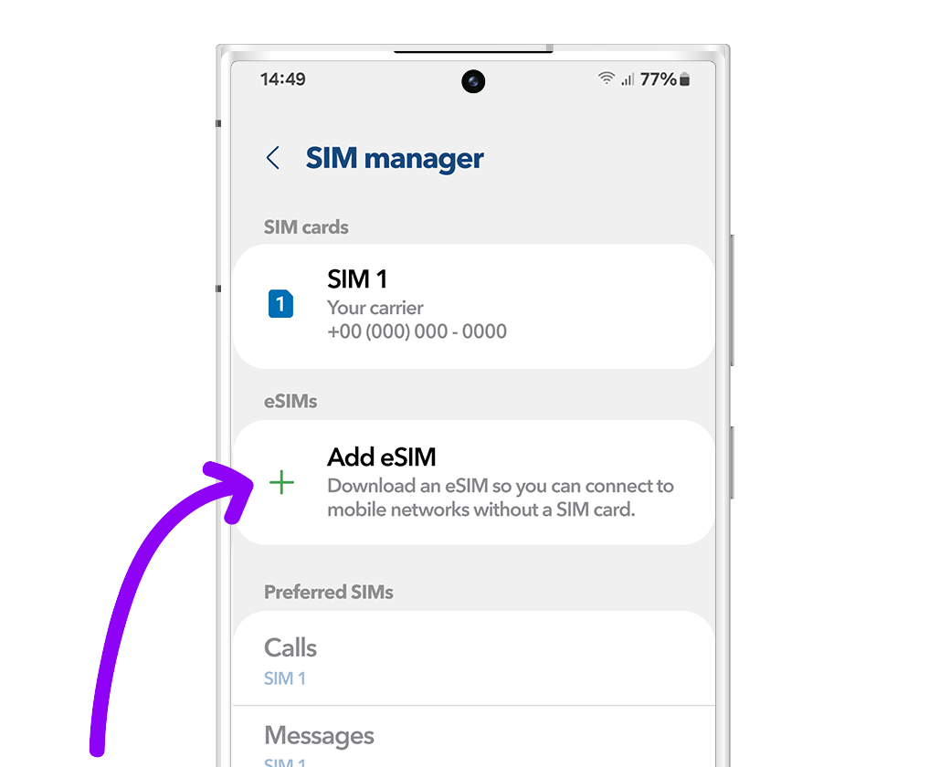 Adding your eSIM